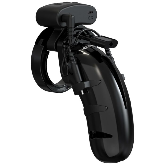 Chastity - 4.5"" Cock Cage with Electro BLK